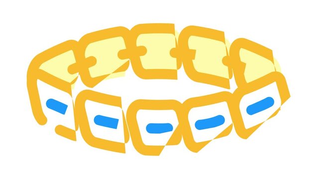 gold bracelet color icon animation