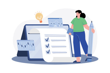 Woman Managing Scheduled Task List
