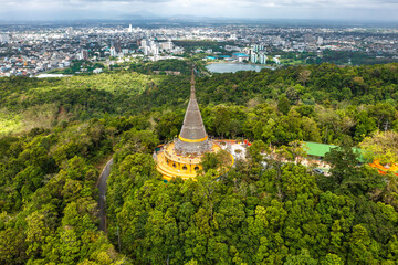 Phra Maha Chedi Tripob Trimongkol steel pagoda in Hat Yai, Songkhla, Thailand 