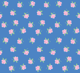Japanese Pretty Flower Motif Vector Seamless Pattern