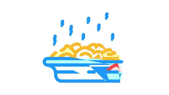 plate with dumplings color icon animation