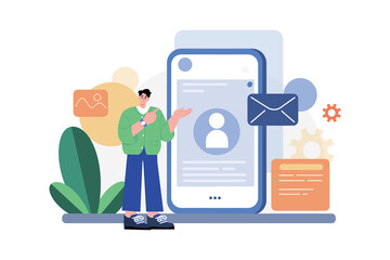 Securing Personal Data Illustration concept on white background