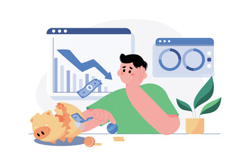 Investment Loss Illustration concept on white background