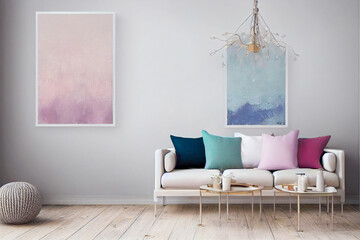 modern colorful living room	

