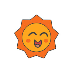 Illustration vector graphic of smiling sun cute