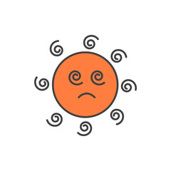 Illustration vector graphic of sun dizzy head mascot