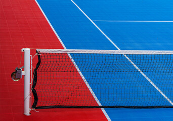 Empty blue tennis hard court