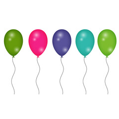Set of Baloons in different color png image