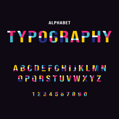 alphabet vector illustration set. lettering font text template.