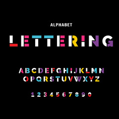 alphabet vector illustration set. lettering font text template.