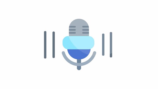Podcast microphone icon animation video 4k