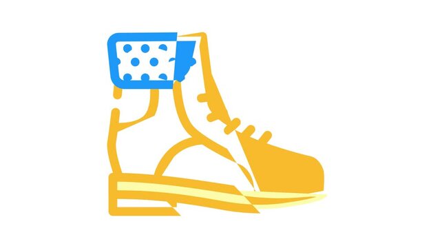 boots winter footwear color icon animation