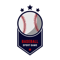 baseball badge vector graphic template. sport illustration in ribbon label style.