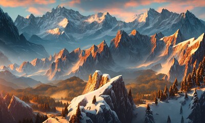 sunrise in the mountains