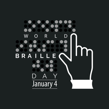 Vector illustration ,World Braille day is observed every year on January 4. Eps 10