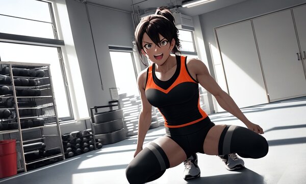 woman exercising in gym