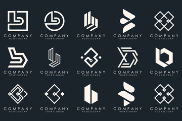 creative letter B logo icon set. design for business of luxury, elegant, simple.