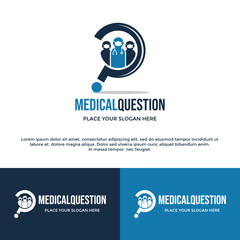 Medical question vector logo template