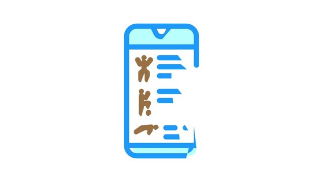 training app smartphone color icon animation