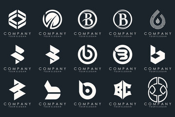creative letter B logo icon set. design for business of luxury, elegant, simple.