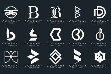 creative letter B logo icon set. design for business of luxury, elegant, simple.