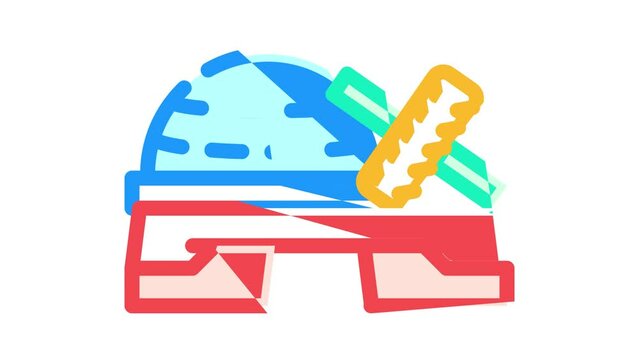 equipment for fitness exercising color icon animation