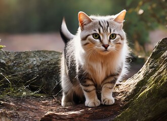 Fototapeta premium cat on the tree