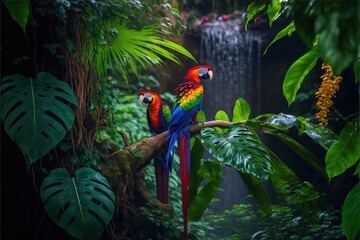 parrot in the jungle