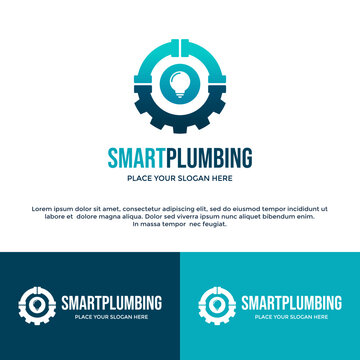Smart plumbing vector logo template