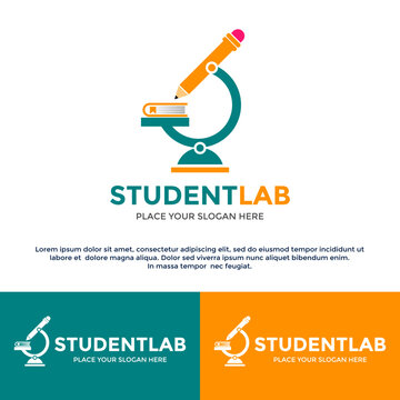 Student laboratory vector logo template