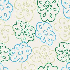 White abstract multi-colored floral vector repeat