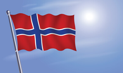 Norway flag against a blue sky