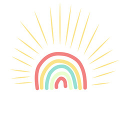 Cartoon rainbow. Colourful rainbows