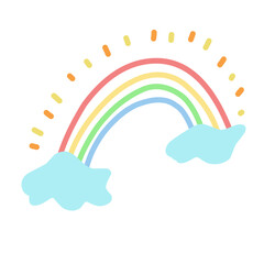 Cartoon rainbow. Colourful rainbows