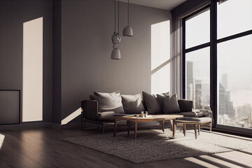 Fototapeta premium Mockup frame in interior background