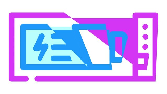 uninterruptible power supply color icon animation