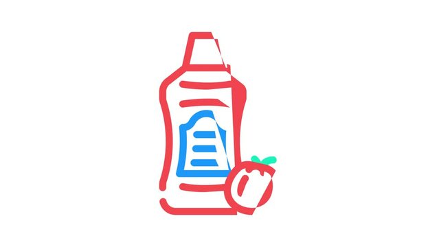 sauce natural tomato bottle color icon animation