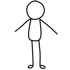 Cute stick man cartoon icon