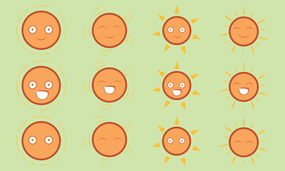 seamless pattern of sun shining with feeling