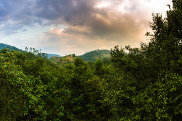 sunset in the mountains
