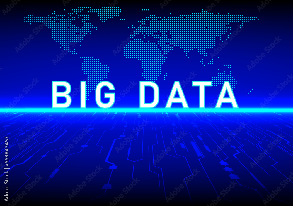 Poster abstract background concept hitech technology data information with text big data , vector illustrat