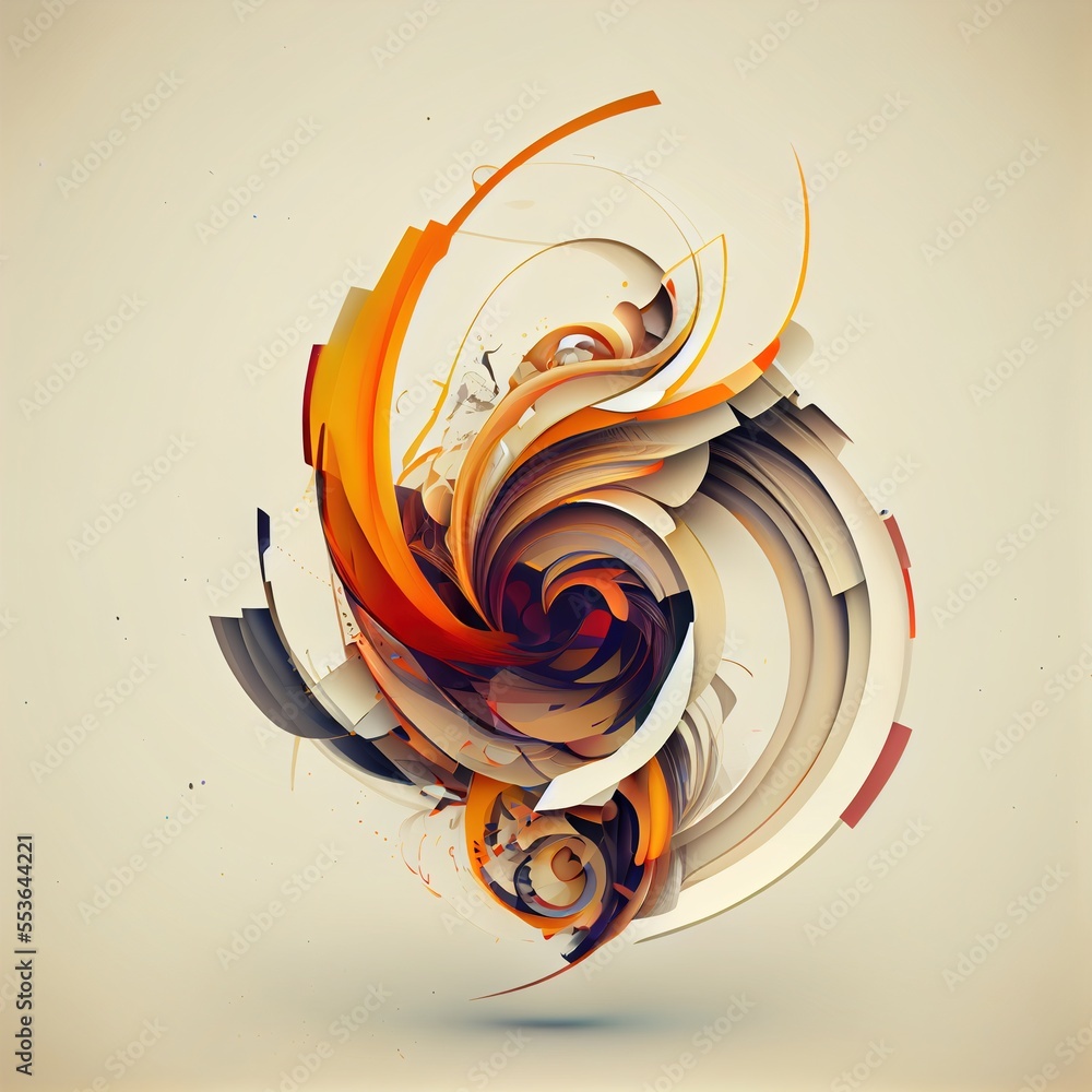 Aufkleber a very artistic abstract design with a lot of colors and shapes on it's surface. generative ai