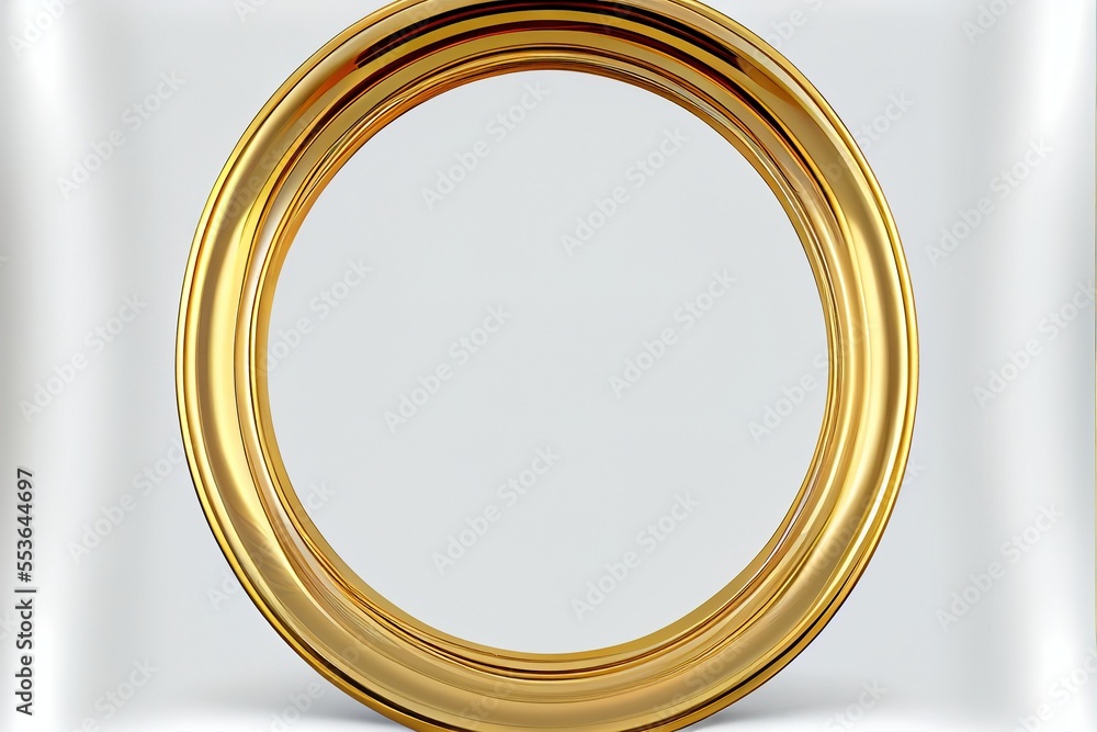 Aufkleber a gold colored frame with a white background and a white square in the middle of the frame is a circ