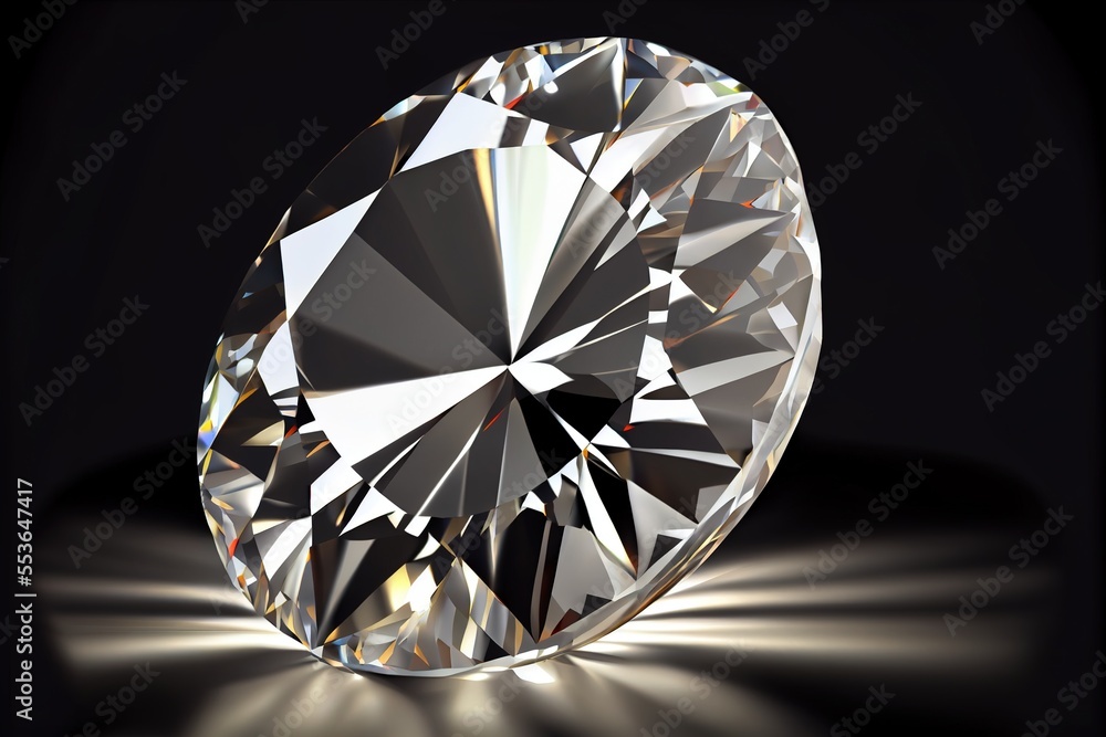 Poster a diamond is shown in a dark background with light coming through it and a black background with a l