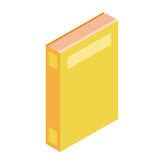 yellow text book isometric