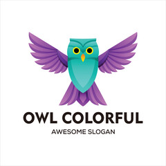 Vector abstract colorful owl logo vector