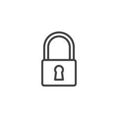 Padlock lock line icon