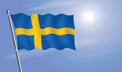 Sweden flag against a blue sky