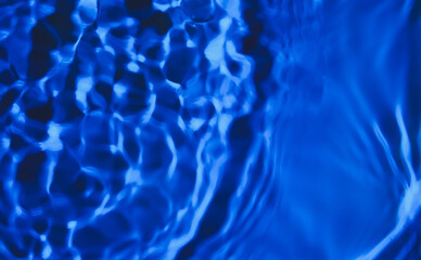 Clean water on blue background