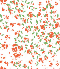 Abstract blooming and foliage seamless pattern, flowering ornament